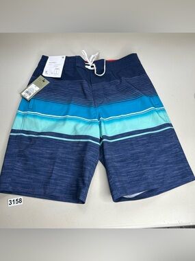Goodfellow Swim Trunks Board Shorts 10" Inseam Navy Blue Aqua Men's W Size 28